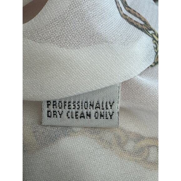 St John Sport Semi Sheer Animal Print Collared Button Front Blouse P - Picture 10 of 10